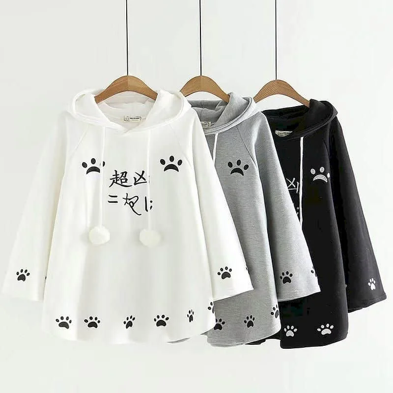 

Thin/thick new style Japanese cute and fresh student blouse wears hooded casual embroidered and cashmere sweatshirt women