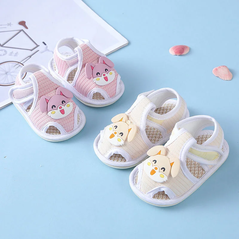 

Baby Summer Shoes Newborn Toddler Boy Girl Anti-slip Sole Crib Shoe Animal decoration Casual Sneaker For 3-12Months Baby