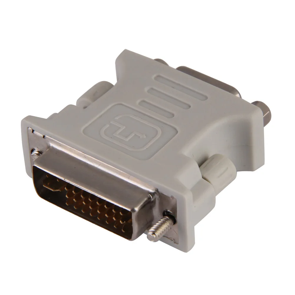 DVI-I 24 + 5-Pin DVI To VGA Male-To-Female Video Converter Adapter For PC Computers, Graphics Cards, And 1080P HDTV Monitors