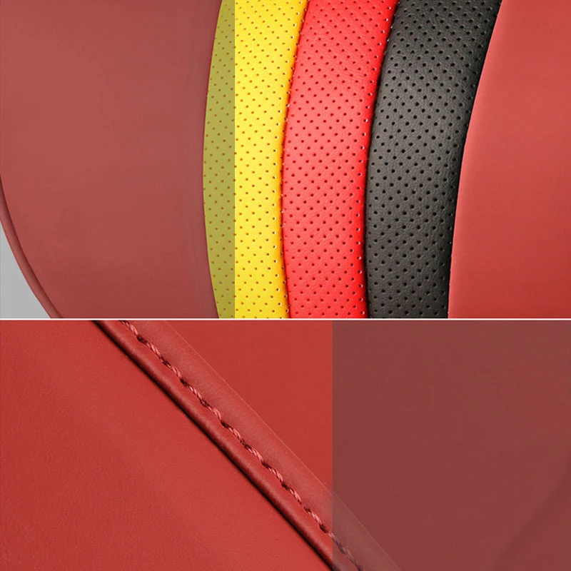 

Luxury Black Pillow Universal Car Neck Pillow NAPPA leather Car Seat Headrest Cushion Head Rest Auto accessories