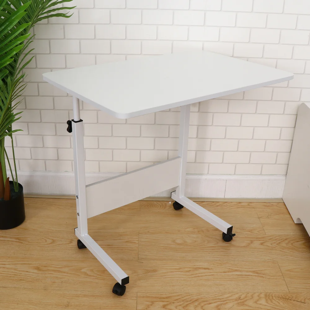 Стол для ноутбука складной, прикроватный столик, Многофункциональная подставка для ноутбука, подъемный боковой столик для дома (60x40, белый), ...