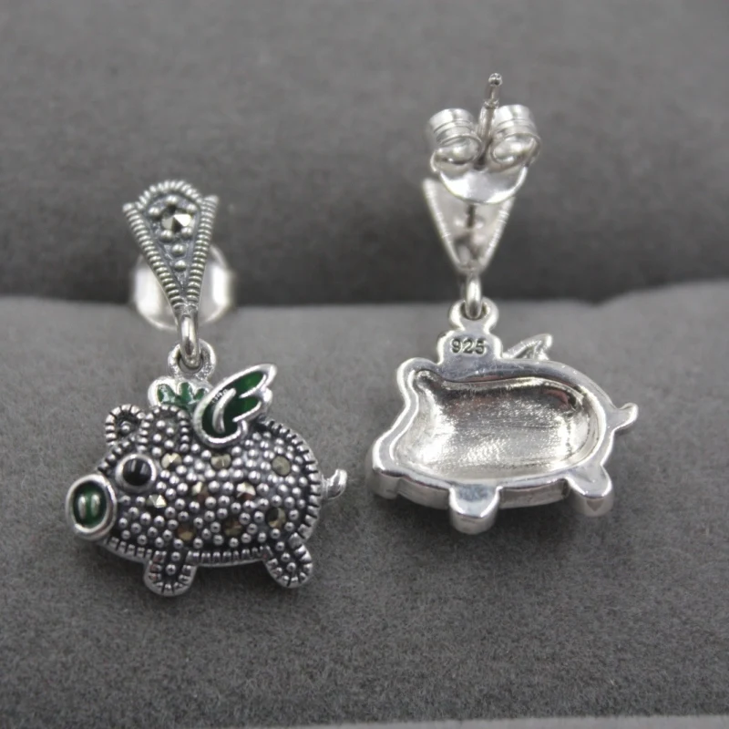 Чистый 925 Висячие серьги из серебра пробы для женщин с натуральным Цирконом |