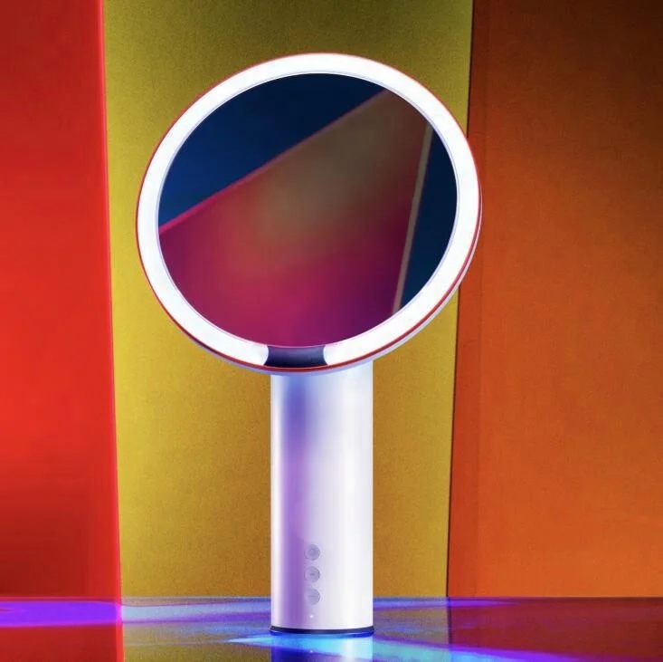 

desktop standing decorative cosmetic mirror with light sensor