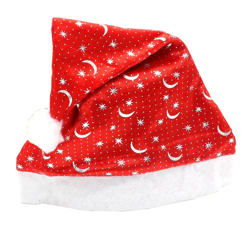 Новые рождественские шляпы Золотая серебряная Луна Снежинка Санта шляпа дети