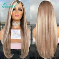 natural hair wig for women 13x413x6 lace front wig light blonde highlights straight human hair frontal wigs remy hair qearl