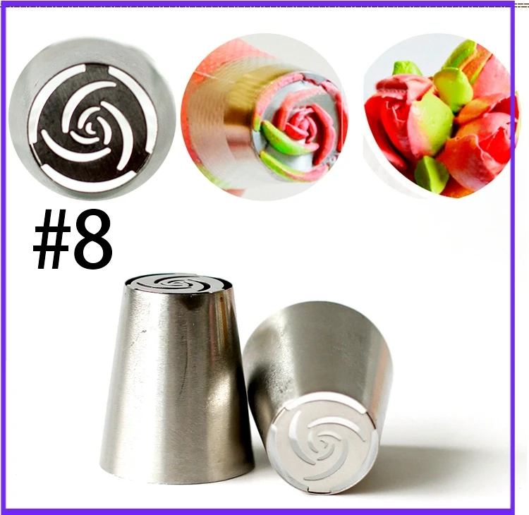 

Russian Piping Tips Stainless Steel Pastry Nozzles For Cream With Pastry Bag Cake Tools Icing Piping Confectionery Tip