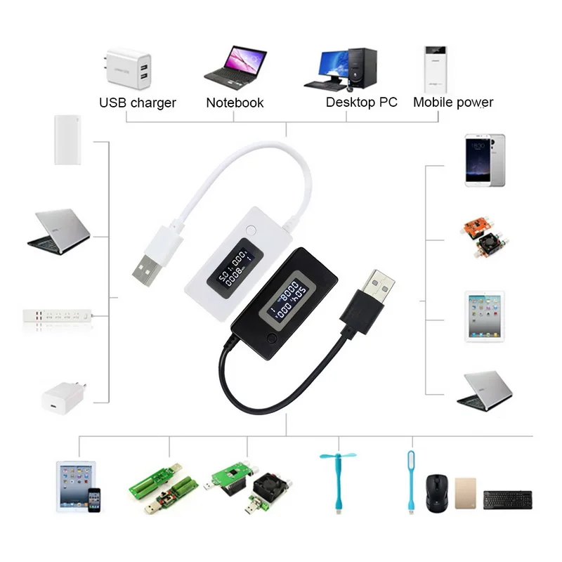 Портативный USB-тестер напряжения ЖК-дисплей измеритель емкости зарядного