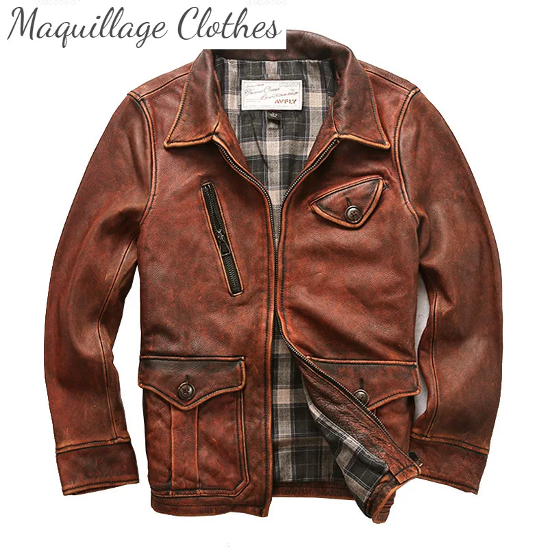 

Мужская мотоциклетная куртка из натуральной воловьей кожи, винтажная приталенная байкерская куртка из натуральной кожи, 2021