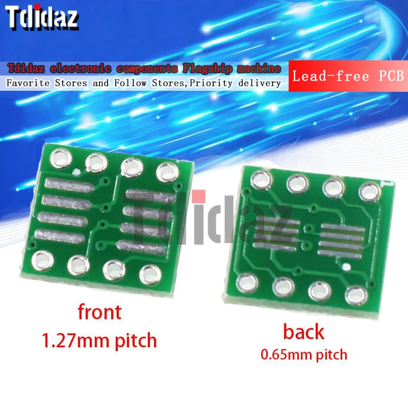 

10pcs Lead-free PCB adapter board IC SMD to DIP so/msop/tssop/soic/sop8 to dip8 wide body narrow body 8pin