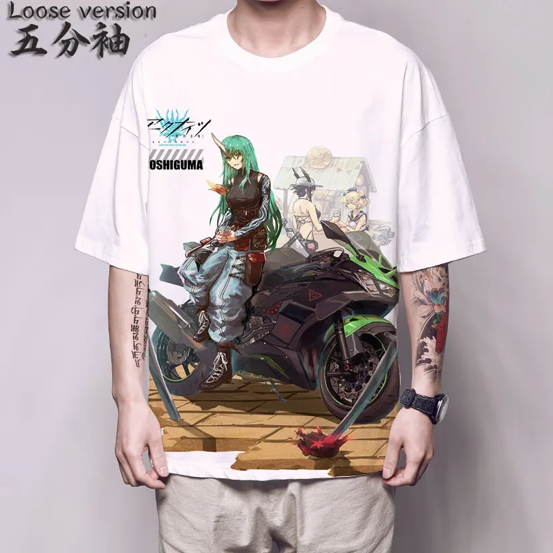 

Anime Arknights T Shirt Game Arknights Texas Hoshiguma Cosplay Costumes Short Sleeve Unisex Loose Tee shirt Harajuku fashion Top