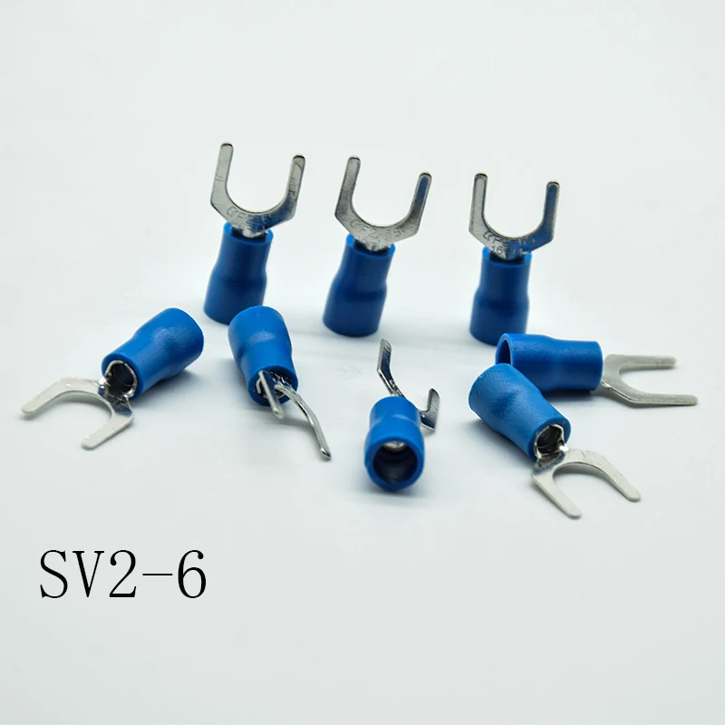 50 шт. SV2 3/4/5/6/8 синий Furcate кабель провод разъема предварительно изолируя Вилка