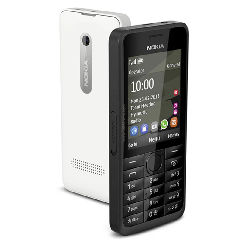

Nokia 301 Mobile Phone 3MP Single&Dual Sim Card Refurbished Cellphone