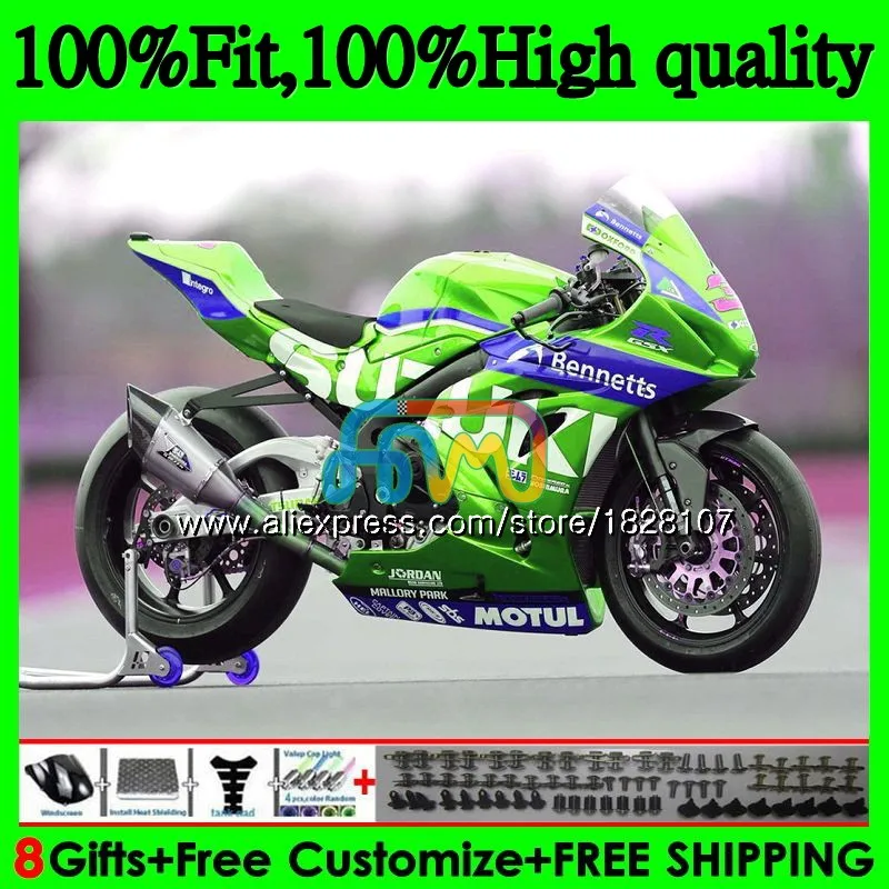 OEM инъекция для SUZUKI GSX R1000 глянцевый зеленый L7 L8 GSXR 1000 17 18 19 115b. 33 K17 GSXR1000 2017 2018 2019