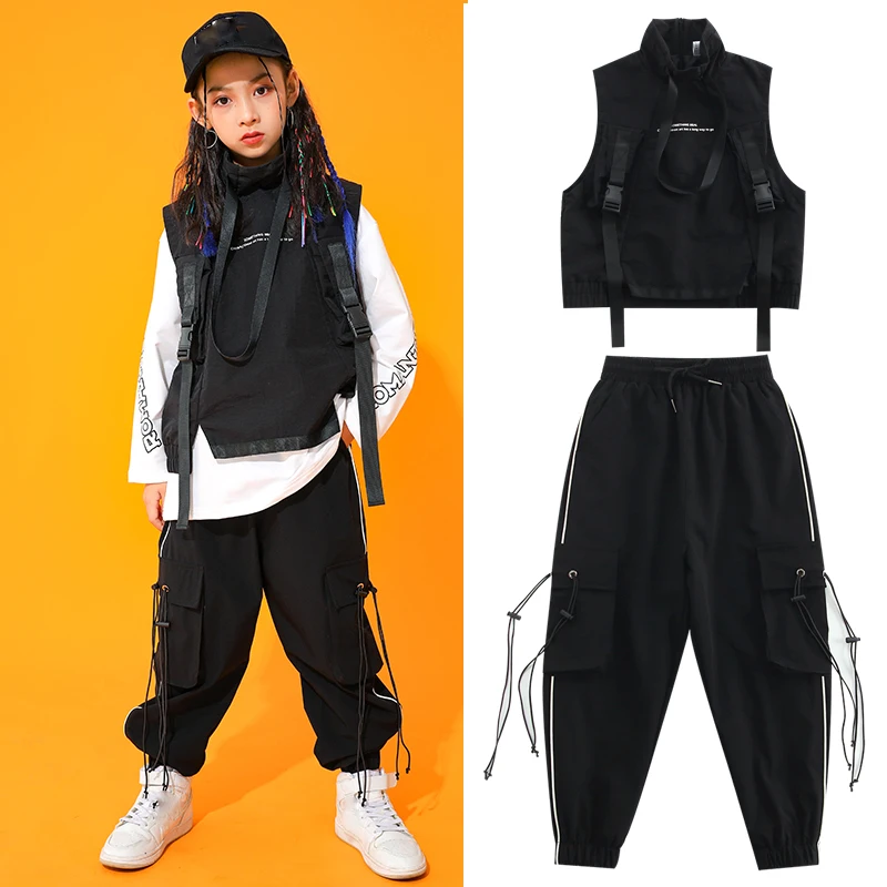 

Костюм для танцев, черный, в стиле хип-хоп, DN6904