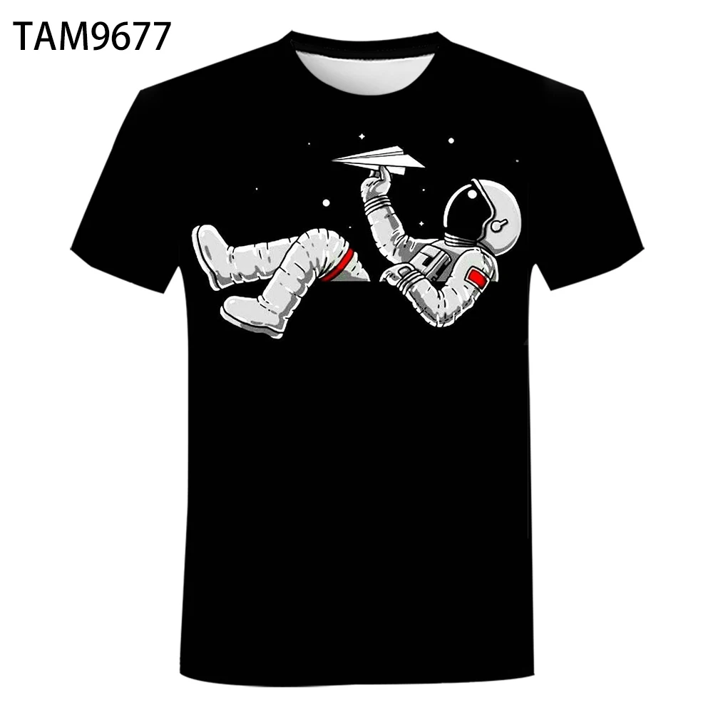 

3D Space Astronaut T-shirt Children's Wear Spacex Spaceship T Shirt Boys Rocket Teens T Shirts Fashion Cartoon Summer Top Tee