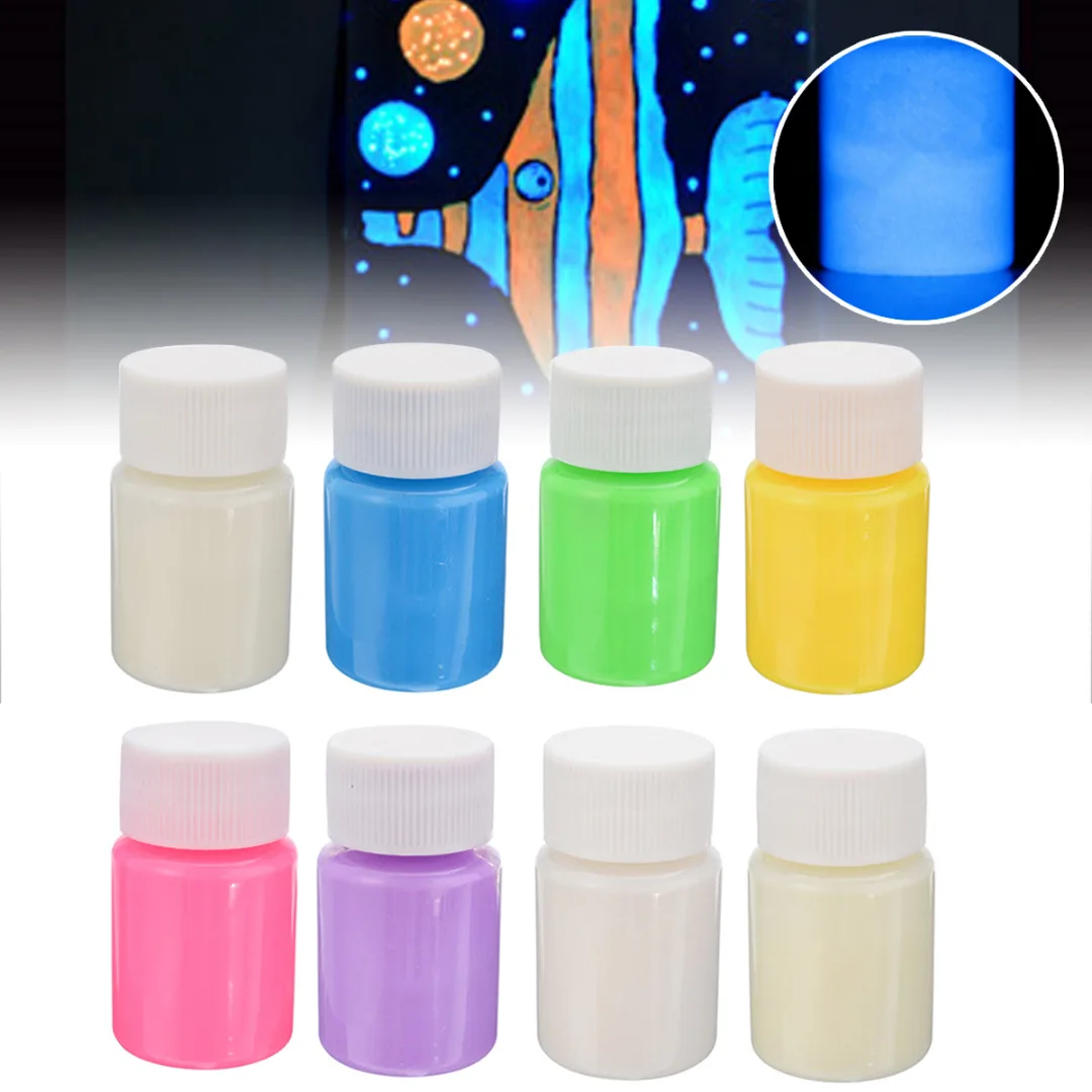 

1PC Glow in the Dark Pigment Luminous Acrylic Glitter Paint Fluorescent Paint For Kid DIY Art Decoration Wall Glass Paper