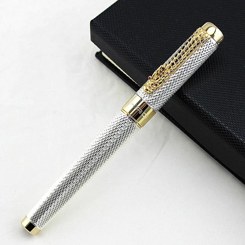 Металлическая ручка Jinhao1200 в деловом стиле серебро 0 5 мм|fountain pen|metal fountain penink pen |