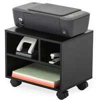 2 tier mobile under desk printerfax stand storage rack work cart with wheels multi purpose easy maintain design blackus stock