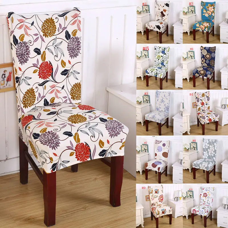 

Stretch Removable Washable Short Dining Chair Cover Protector Seat Slipcover