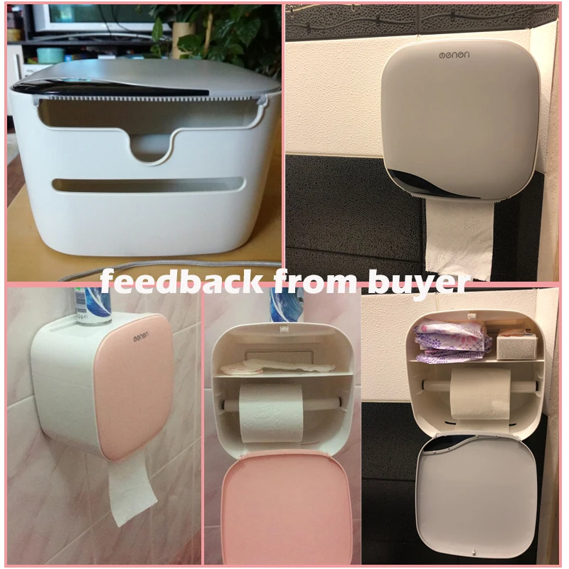 

Wall Mounted Toilet Paper Holder Waterproof Tray Roll Tube for Toilet Paper Storage Box Tray Tissue Box Shelf Bathroom Product