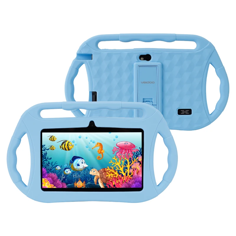 

Shockproof Silicone Case, 7 inch Tablet PC Case With Handle And Stand For Veidoo Kids Tablet PC T8 Q8 (8.3x6.3x0.8 inches)