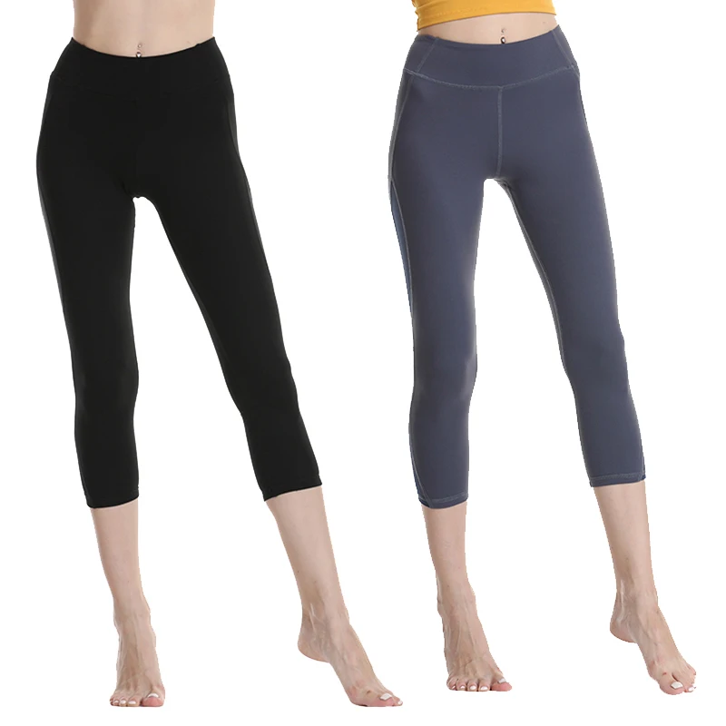 

Women Sports Fitness Yoga Pants Slimming Cropped Hip Trousers Black
