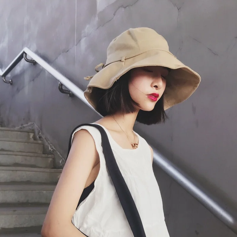 

Sparsil Sun Hats For Women UV Protection Summer Sunscreen Foldable Cap With Bow Knot Outdoor Wide Brim Panama Beach Hat Female