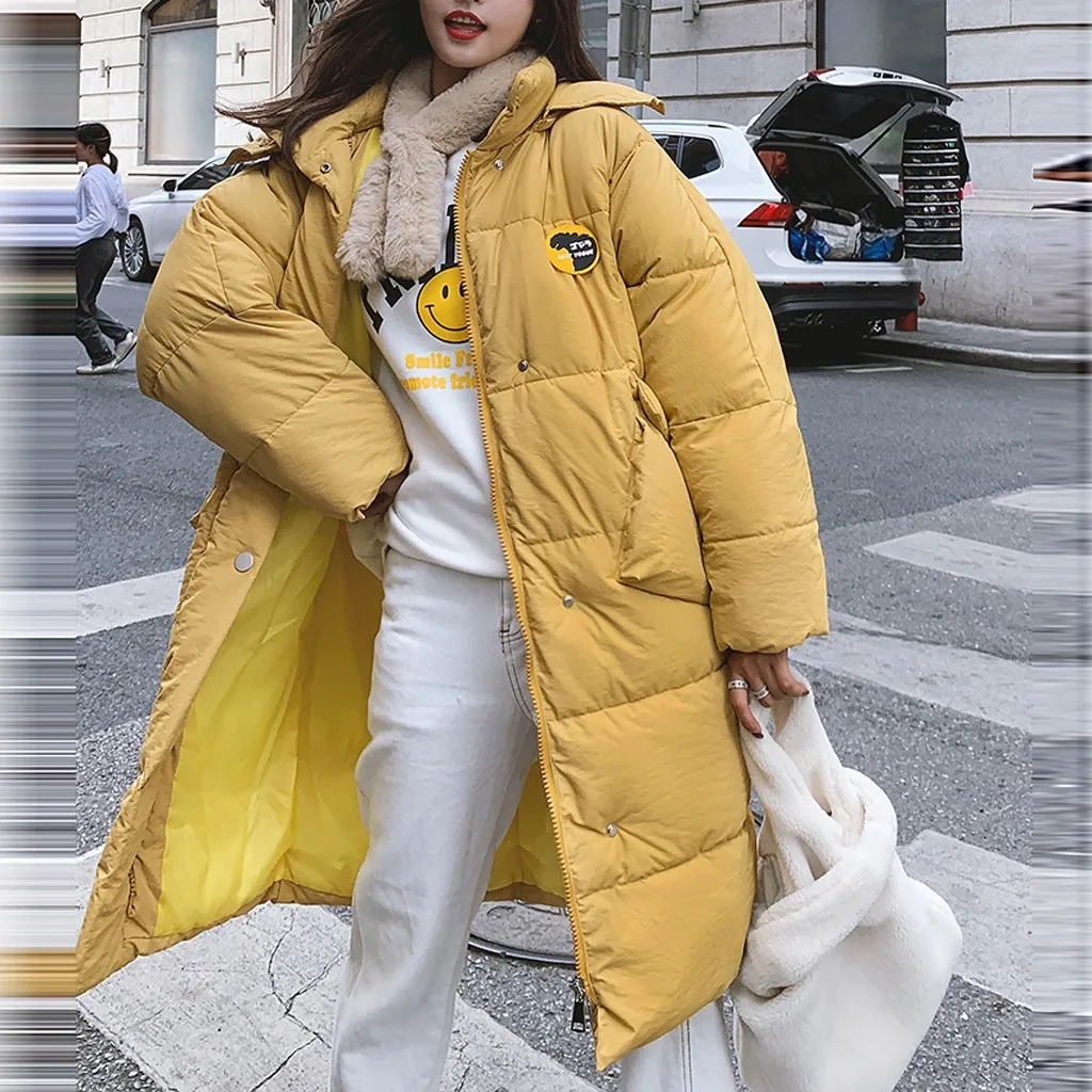 manteau femme winter coat Women Winter Dinosaur Print Hooded Pocket Long Sleeve Coat abrigos mujer invierno