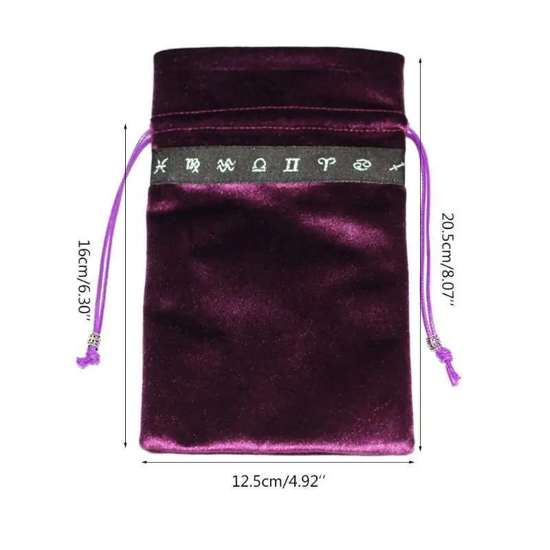 

Tarots Tablecloth with Cards Bag Constellation Divination Astrology Velvet Altar Tarots Cloth Board Game Card Pad Drop Ship