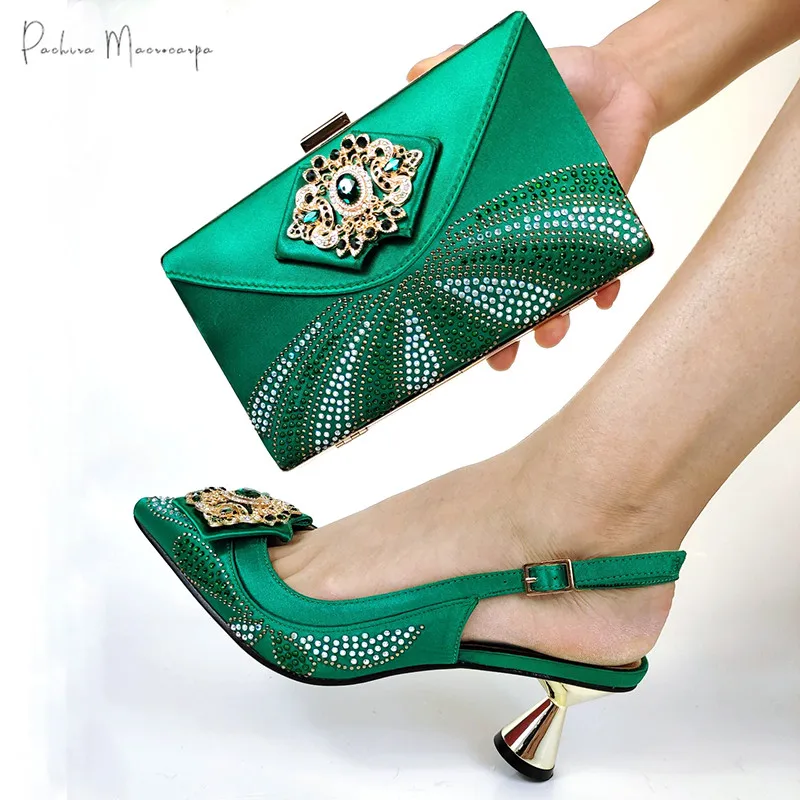 

Сандалии в римском стиле для сада и вечевечерние, комплект зеленого цвета с подвесной сумкой, 2020