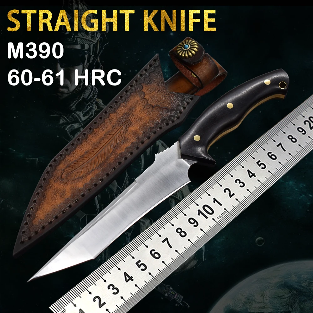 

Straight Knife Outdoor Camping Hunting Self-Defense Special Forces Wilderness Survival Tactics High Hardness M390 Steel Hiking