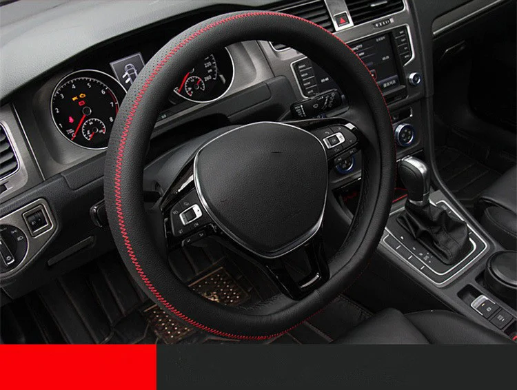 D кольцо из натуральной кожи чехол на руль для автомобиля аксессуары VW Golf 6 Golf 7 GTi Mk7 Polo D форма чехлы на руль