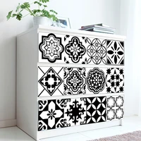 black and white wall stickers pvc home decoration for kitchen living room stairs floor wall paster waterproof peel stick decor