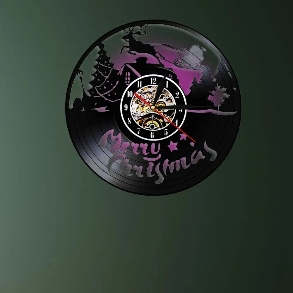 2 вида удобных настенных часов из ПВХ в рождественском стиле долговечные