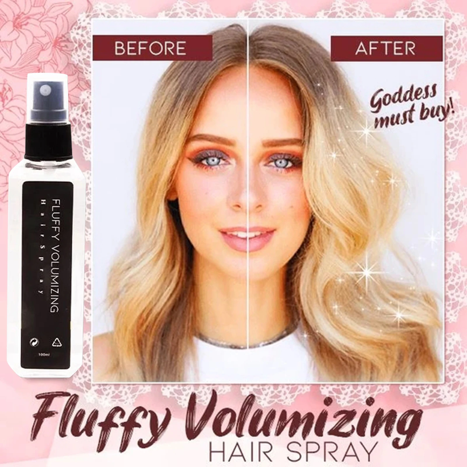 

Fluffy Volumizing Hair Spray Long Lasting Fragrant Hair Styling Hair Spray M88
