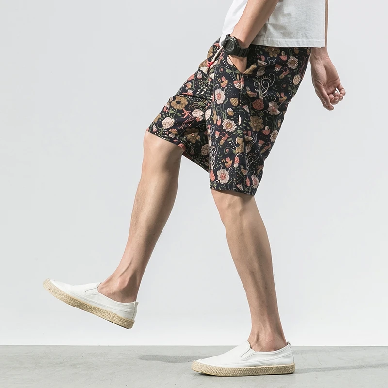 

Bermuda Men's Shorts Cotton Linen Casual Shorts Men Chinese Style Streetwear Short Pants Man 2021 Summer Large Size Dropshipping