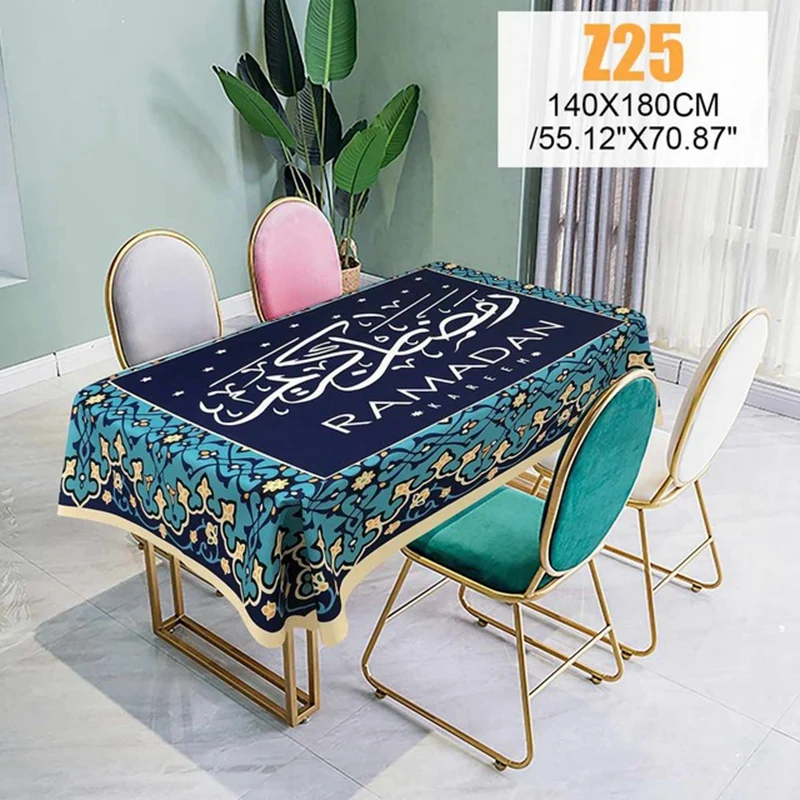 

Eid Mubarak Ramadan Muslim Waterproof Dining Table Cloth Table Cover Room Decor
