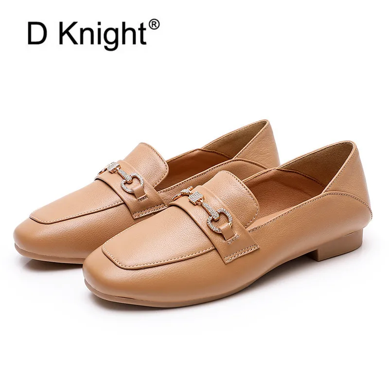 

100% Genuine Leather Women Flats New Brand Handmade Women Casual Oxfords Shoes Moccasin Fashion Women Driving Shoes Loafers 2020