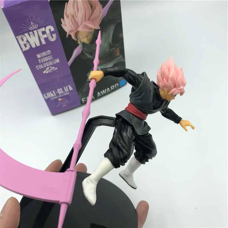 Dragon Ball Z черный Гоку Роза Супер Saiyan серп Бог войны Ver. ПВХ фигурка DBZ Gogeta розовые волосы модель игрушки 18 см