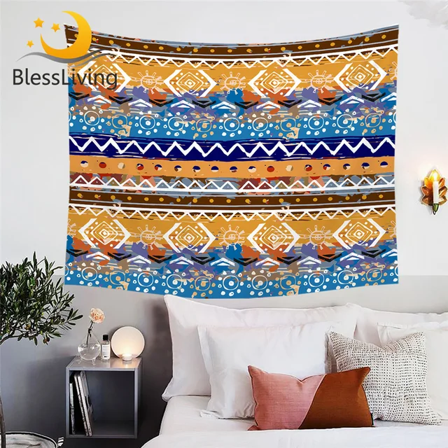 BlessLiving Aztec Tapestry Wall Hanging Southwestern Decorative Wall Carpet Boho Tribal Bedspreads Geometric Bedlinen 150x200 1