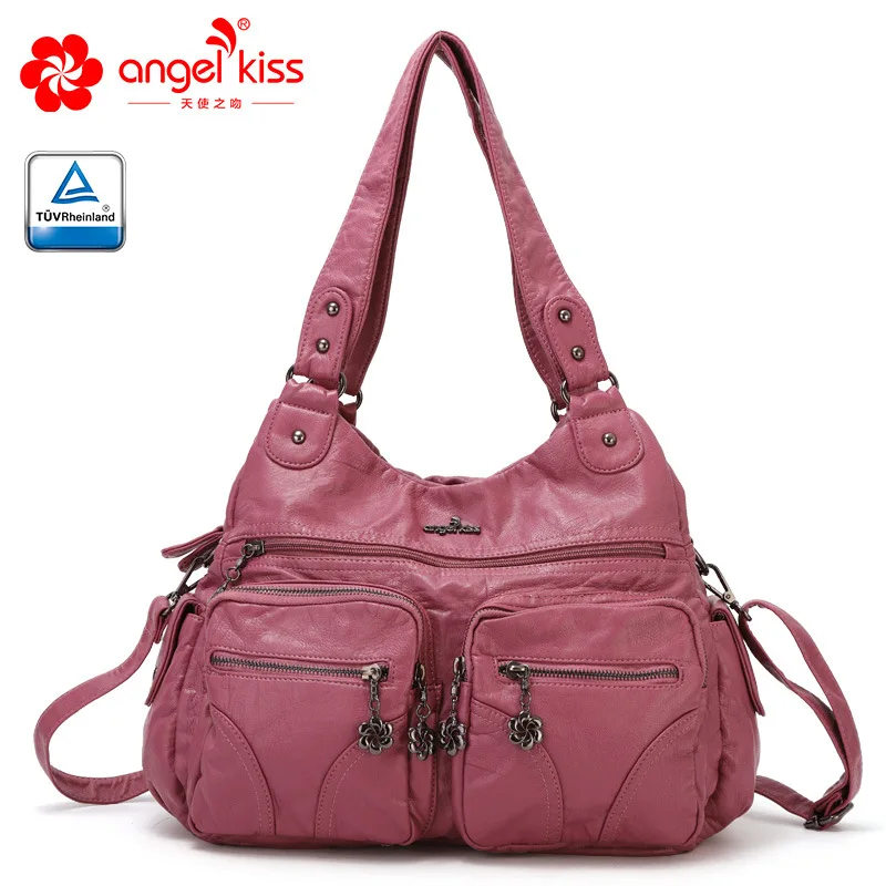 Dark pink Корейская версия, модная многофункциональная женская сумка на одно плечо, женские сумки, женские кожаные сумки ZF9644 - Цвет: Dark pink