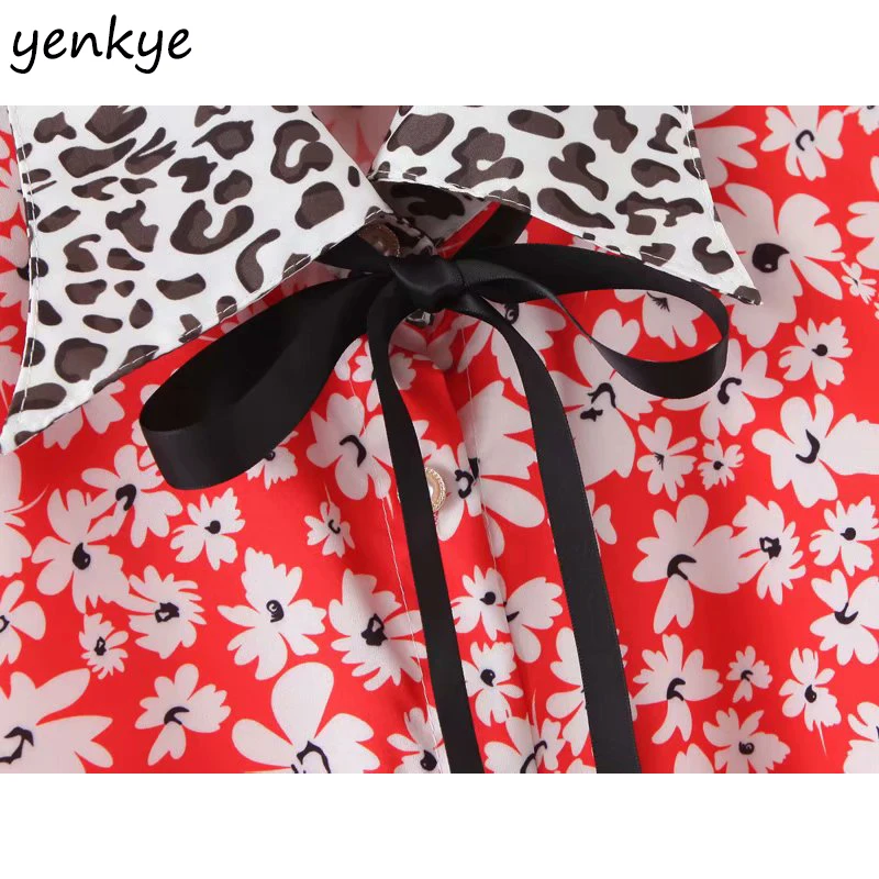 Женская винтажная блузка с длинным рукавом цветочным принтом | одежда