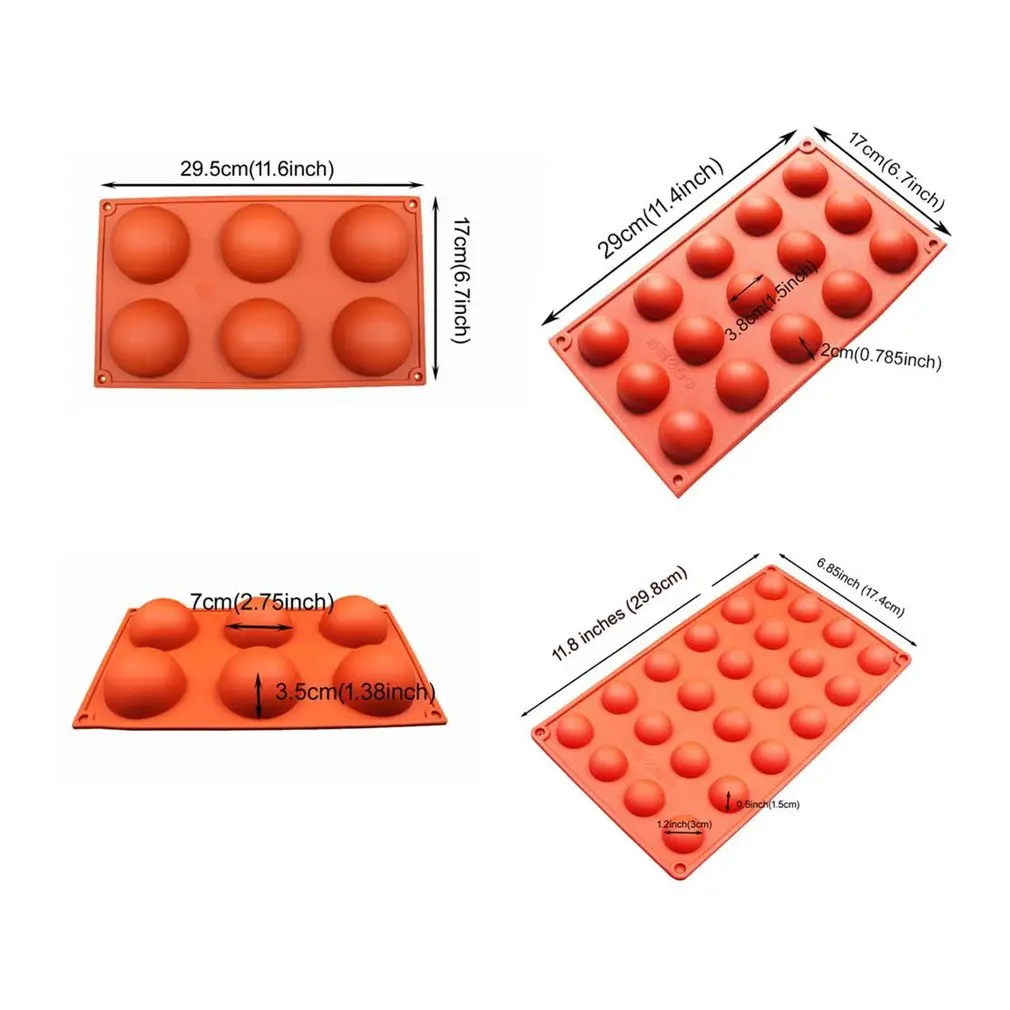 

DIY Creative Half Sphere Circle Silicone Chocolate Cupcake Cake Mold Bakeware Round Shape Cake Mould Tool DIY Decorating