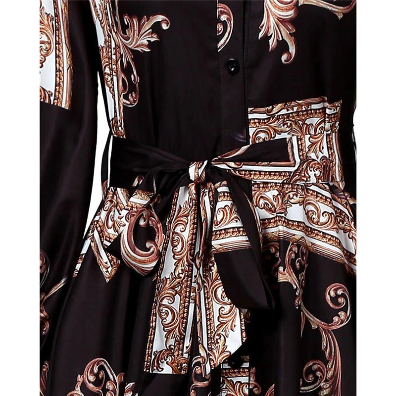 Новое модное женское асимметричное платье с отложным воротником и цветочным