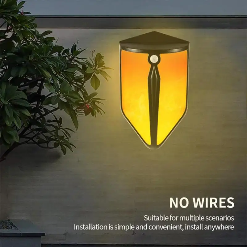 Solar Wall Light LED Inductive Automatic Switching Outdoor Waterproof Courtyard Landscape Flame Street Light Garden Decoration