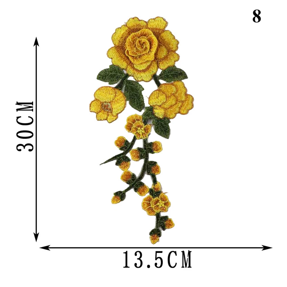 

1pc Embroidery Rose Flower Sew On Patch Applique diy Crafts Sticker for Jeans Hat Bag Clothes Accessories Badges Supplies
