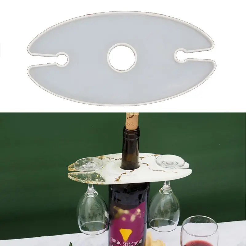 

Wine Rack Resin Mold Red Wine Glass Tray Epoxy Resin Mold Bottle Cup Holder Mold