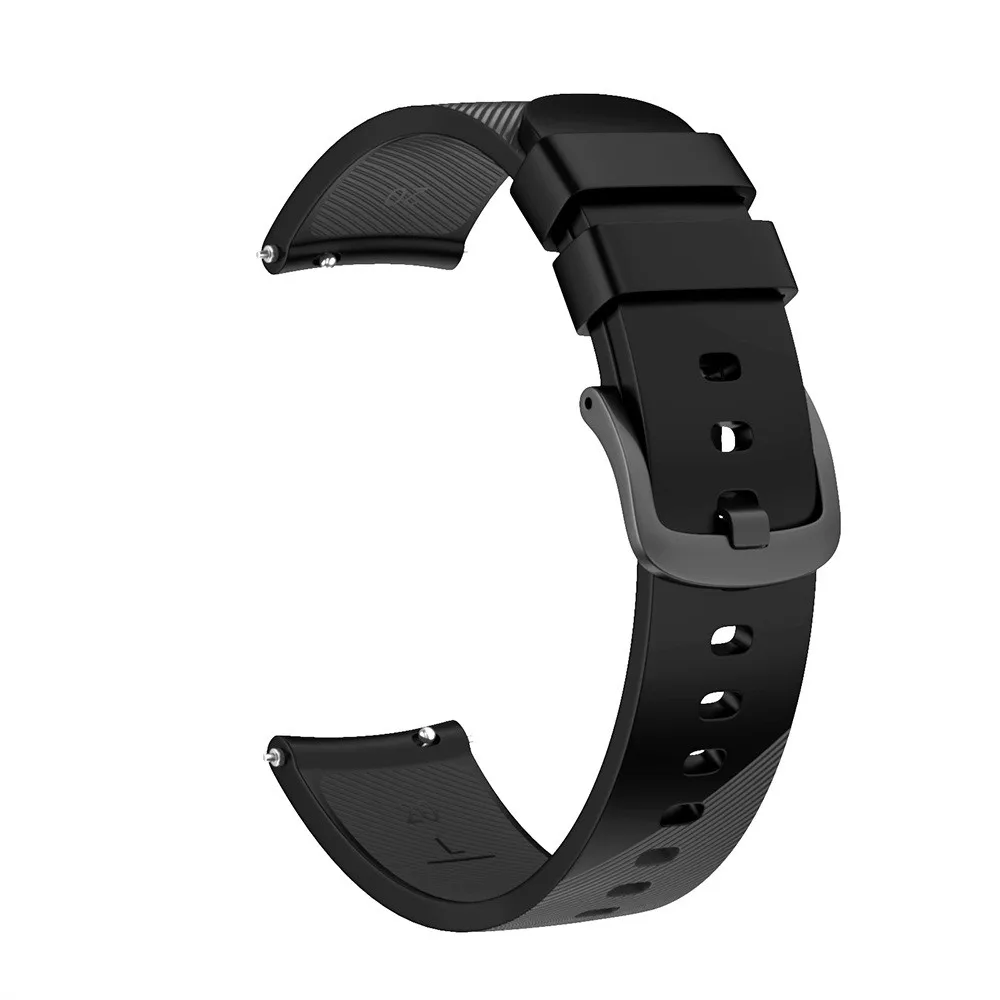 Большой сменный силиконовый ремешок для браслета Ticwatch E ремешок для наручных часов 6 цветов 20 мм 19Nov06 - Цвет ремешка: BK