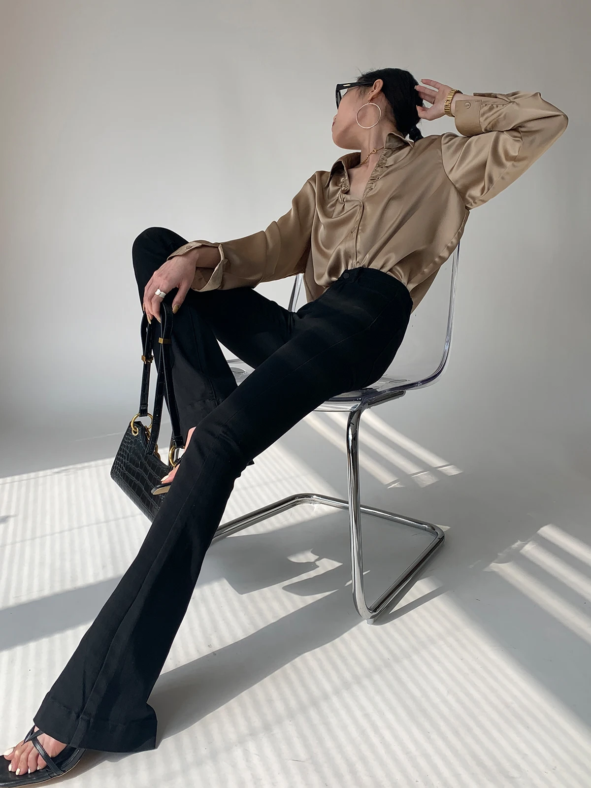 

jeanTurkish high stretch fabric vaqueros stretch tight denim flared pants female hot girl was thin wide-leg pants denim trousers