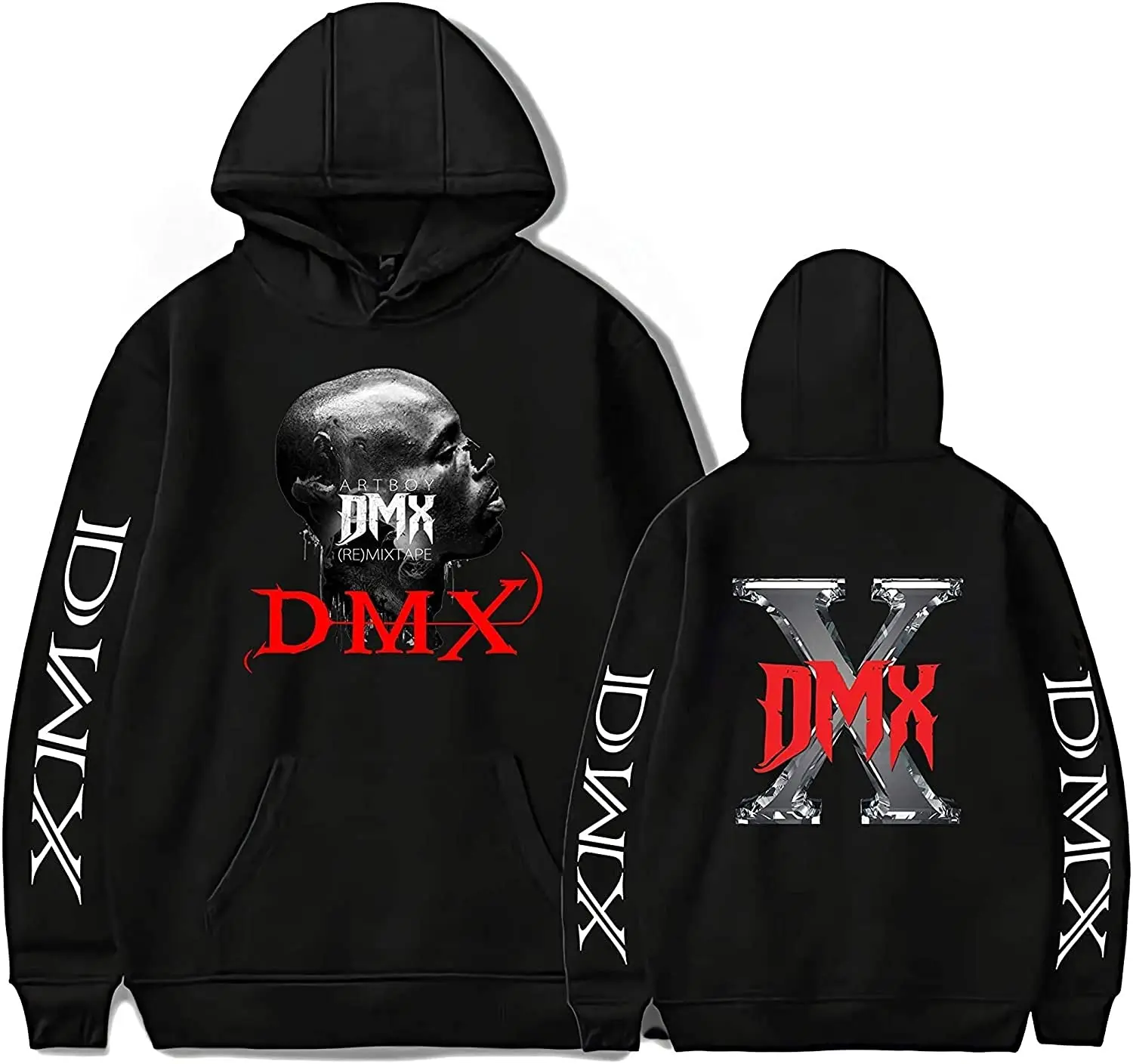 

Толстовка Rapper DMX с принтом, черный и белый, спортивный костюм для мужчин и женщин, Мужская Уличная одежда, хип-хоп, с длинным рукавом